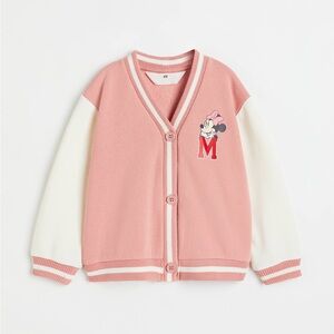 H&M + Disney Minnie Mouse varsity sweater jacket size 5/6